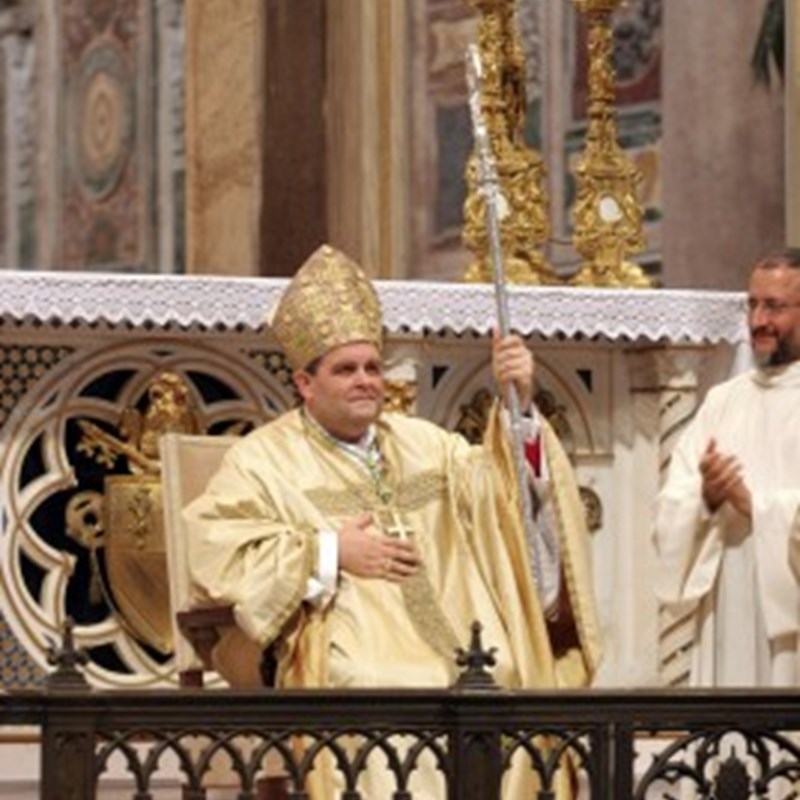 S.Ecc. Mons. Parmeggiani pellegrino a Genazzano